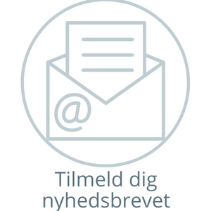 Cirkel med konvolut og @, og papir der stikker op.